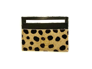 Black Spotted Hair Card Case 5 Slots