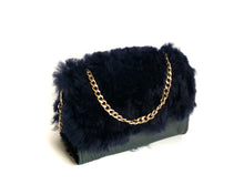 Load image into Gallery viewer, Navy Shearling Mini Bag
